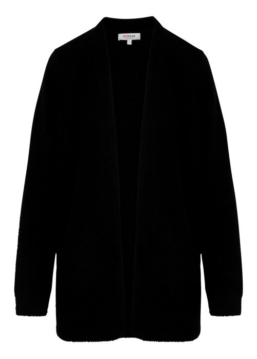 Gilet noir uni avec une coupe droite et des...