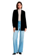 Thumbnail Gilet noir uni avec une coupe droite et des manches longues - Image 2