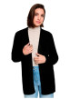 Thumbnail Gilet noir uni avec une coupe droite et des manches longues - Image 4