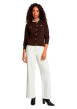 Thumbnail Gilet chocolat uni avec une coupe droite et des manches longues - Image 2