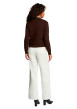 Thumbnail Gilet chocolat uni avec une coupe droite et des manches longues - Image 3