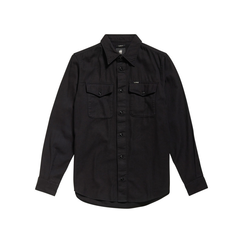 G-star - Chemise En Coton Noire Pourvue D'une Coupe Droite Et D'un Col à Revers - Noir G-star - Chemise En Coton Noire Pourvue D'une Coupe Droite Et D'un Col à Revers - Noir