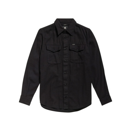 Chemise en coton noire pourvue d'une coupe...