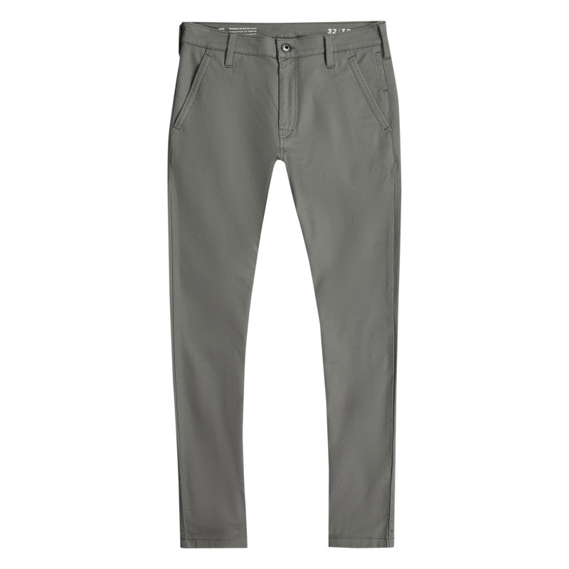 G-star - Pantalon Chino En Coton Gris Coupe Skinny Pourvu De Poches Italiennes - Gris
