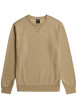 Thumbnail Sweat beige pourvu d'une coupe droite et du logo de la marque