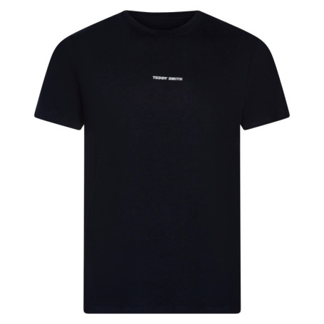 T-shirt en coton marine uni avec un col rond...