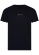 Thumbnail T-shirt en coton marine uni avec un col rond avec logo de la marque