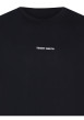 Thumbnail T-shirt en coton marine uni avec un col rond avec logo de la marque - Image 3