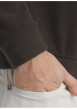 Thumbnail Sweat chocolat uni à manches longues doté d'une coupe droite et d'un col polo - Image 5