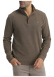 Thumbnail Sweat taupe uni muni d'une coupe droite et d'un col camionneur