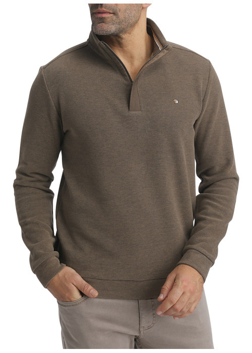 Sweat taupe uni muni d'une coupe droite et d'un...