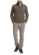 Thumbnail Sweat taupe uni muni d'une coupe droite et d'un col camionneur - Image 2