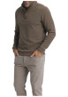 Thumbnail Sweat taupe uni muni d'une coupe droite et d'un col camionneur - Image 6