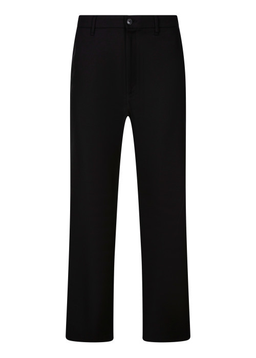 Pantalon chino noir à coupe droite doté d'une fermeture zippée avec 1 bouton