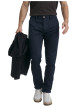 Thumbnail Pantalon chino en coton bleu marine uni avec une coupe slim et des ourlets