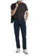 Thumbnail Pantalon chino en coton bleu marine uni avec une coupe slim et des ourlets - Image 2