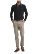 Thumbnail Pantalon chino en coton beige uni avec une coupe slim et des ourlets - Image 2