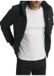 Thumbnail Blouson chaud noir uni pourvu d'une coupe droite à capuche et manches longues - Image 2