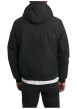 Thumbnail Blouson chaud noir uni pourvu d'une coupe droite à capuche et manches longues - Image 3