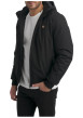 Thumbnail Blouson chaud noir uni pourvu d'une coupe droite à capuche et manches longues - Image 4