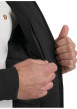 Thumbnail Blouson chaud noir uni pourvu d'une coupe droite à capuche et manches longues - Image 5