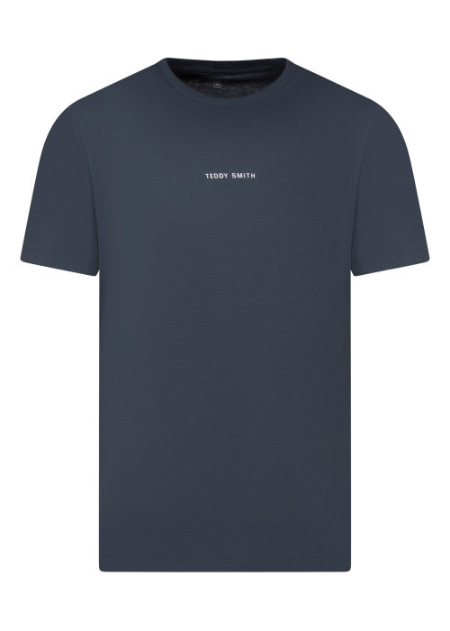T-shirt en coton gris uni avec une coupe droite...