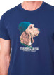 Thumbnail T-shirt en coton bleu marine imprimé avec une coupe droite et un col rond - Image 4