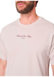 Thumbnail T-shirt en coton beige à imprimé gants de box avec une coupe droite - Image 4