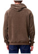 Thumbnail Sweat kaki uni en velours côtelé avec une coupe droite et un col à capuche - Image 2