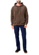 Thumbnail Sweat kaki uni en velours côtelé avec une coupe droite et un col à capuche - Image 3