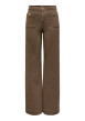 Thumbnail Pantalon en coton mélangé brun à coupe bootcut pourvu de poches plaquées