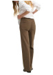 Thumbnail Pantalon en coton mélangé brun à coupe bootcut pourvu de poches plaquées - Image 4
