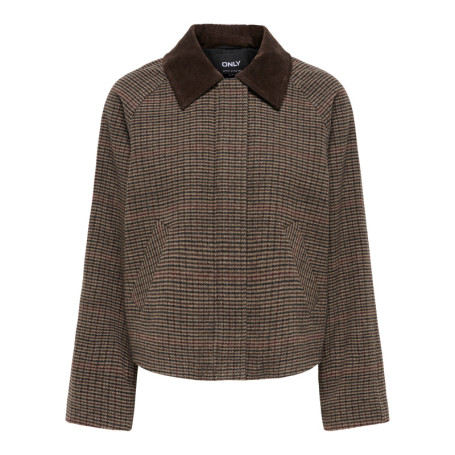 Veste marron à coupe droite pourvue d'un col à...