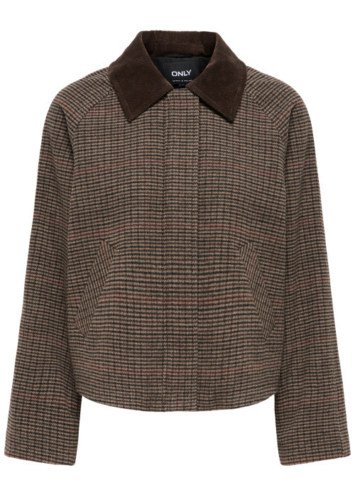 Veste marron à coupe droite pourvue d'un col à...