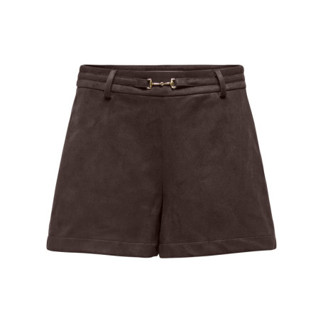 Short chino marron à coupe droite pourvu d'une...