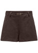 Thumbnail Short chino marron à coupe droite pourvu d'une ceinture décorative