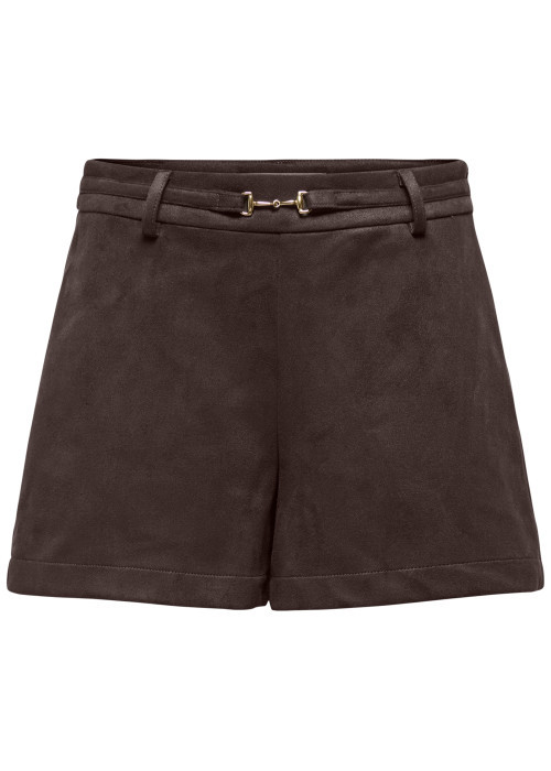 Short chino marron à coupe droite pourvu d'une...
