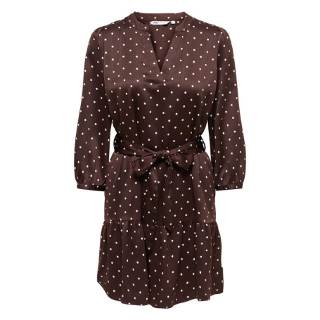 Robe courte marron coupe ajustée pourvue d'un...