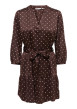 Thumbnail Robe courte marron coupe ajustée pourvue d'un col tunisien et de manches longues