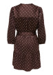 Thumbnail Robe courte marron coupe ajustée pourvue d'un col tunisien et de manches longues - Image 2