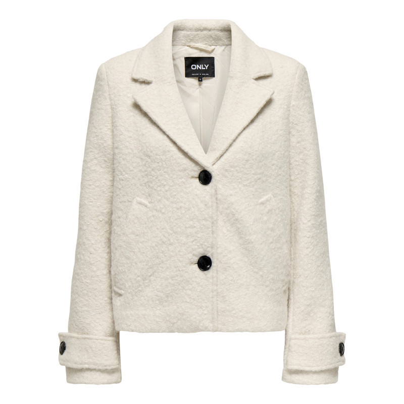 Only - Veste écrue à Coupe Droite Pourvue D'un Col à Revers Et De Manches Longues - Blanc