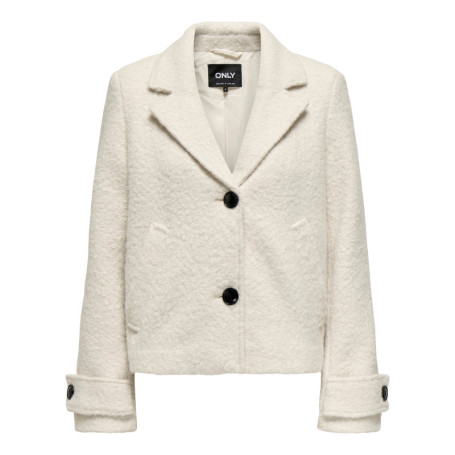Veste écrue à coupe droite pourvue d'un col à...