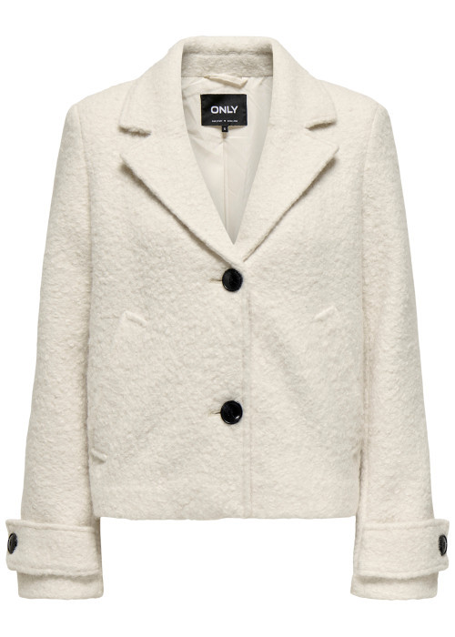 Veste écrue à coupe droite pourvue d'un col à...