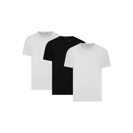 Lot de 3 t-shirts unis blancs et noirs à col...