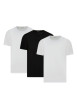 Thumbnail Lot de 3 t-shirts unis blancs et noirs à col rond avec des manches courtes