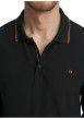 Thumbnail Polo en coton noir uni pourvu d'une coupe droite et d'un col boutonné - Image 4