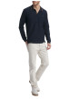 Thumbnail Polo en coton bleu marine uni munie d'une coupe droite et un col boutonné - Image 2