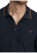 Thumbnail Polo en coton bleu marine uni munie d'une coupe droite et un col boutonné - Image 4