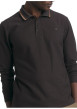 Thumbnail Polo en coton chocolat uni doté d'une coupe droite et d'un col boutonné - Image 2