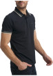 Thumbnail Polo en coton bleu marine uni à coupe droite doté d'un col boutonné - Image 4